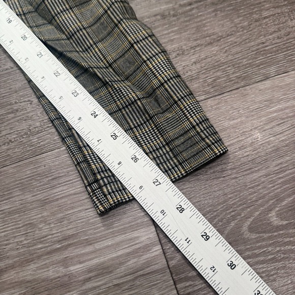 Zara Pants Womens Medium Gray Plaid Tapered Leg Mid Rise Pockets Preppy Casual - Picture 12 of 14